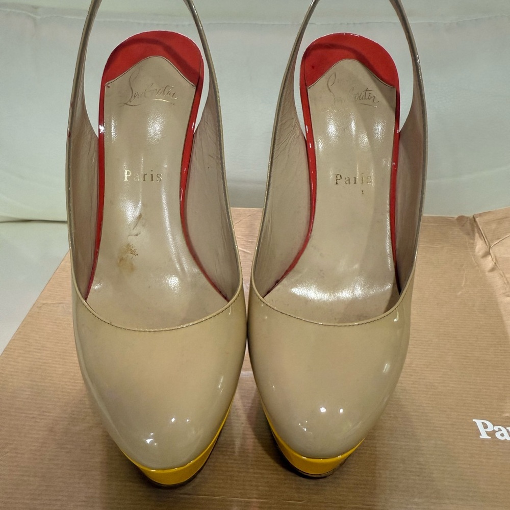 Bianca Slingbacks Christian Louboutin Cream, Yellow and Purple